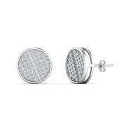 Disc Diamond Mens Earrings